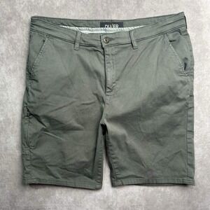 Du/er Live Free Journey Shorts Green Slim Fit 34" Waist 9" Inseam Duer